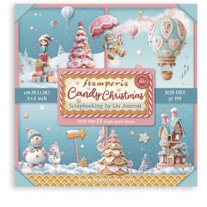 Scrapbooking-blokk 8x8", 22 ark – Candy Christmas, Stamperia